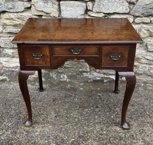 18th Century Georgian Oak Crossbanded Lowboy