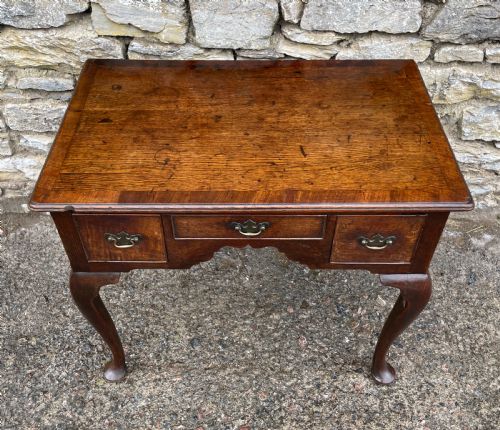 fig 2. 18th Century Georgian Oak Crossbanded Lowboy