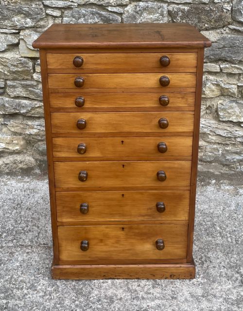 Antique Pine Bank of Drawers
