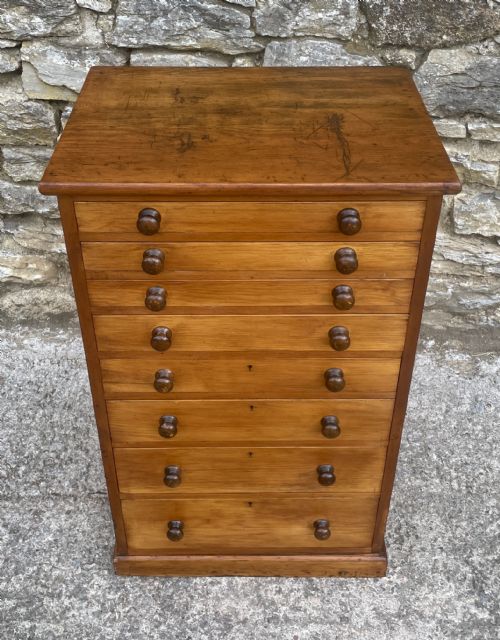 fig 2. Antique Pine Bank of Drawers
