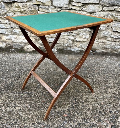 Antique Oak Folding Card Table