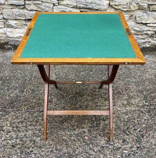 fig 1. Antique Oak Folding Card Table
