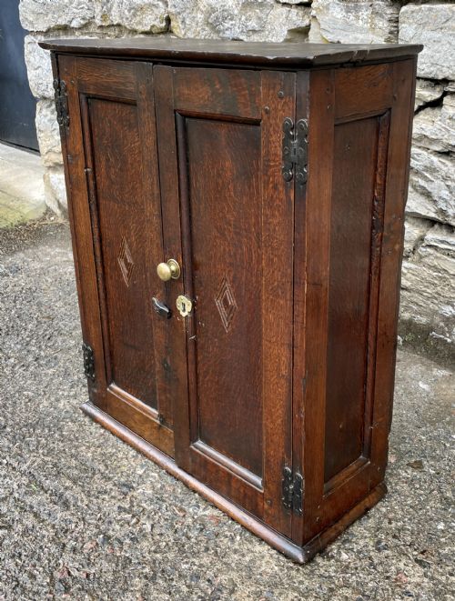 fig 1. Antique 18th Century Oak Spice Cupboard