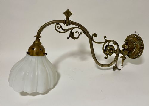 Antique Milk Glass Wall Light