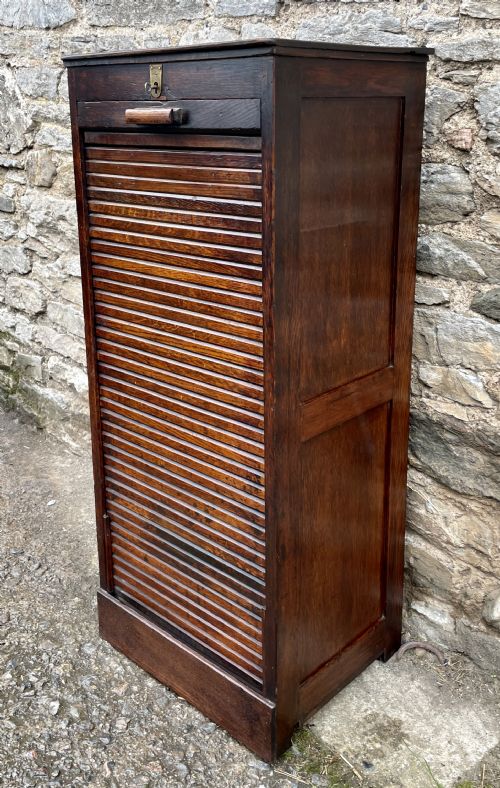 fig 2. Antique Oak Tambour Filing Cabinet
