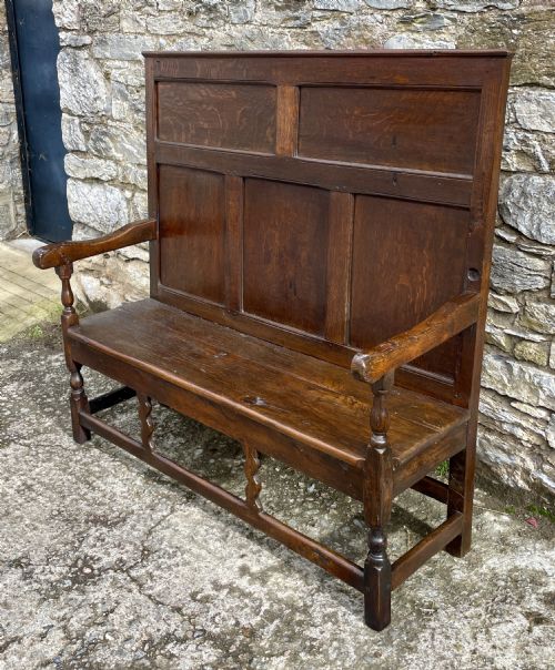 fig 2. Antique Georgian Oak Panelled Settle