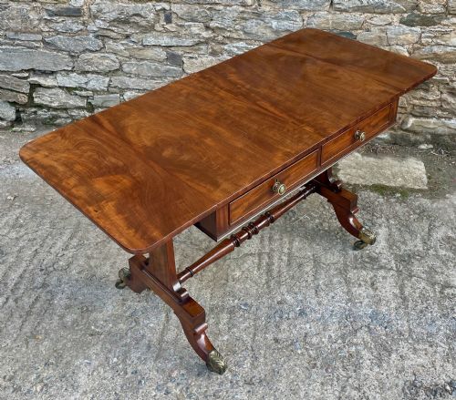 fig 1. Regency Mahogany Drop Leaf Sofa Table
