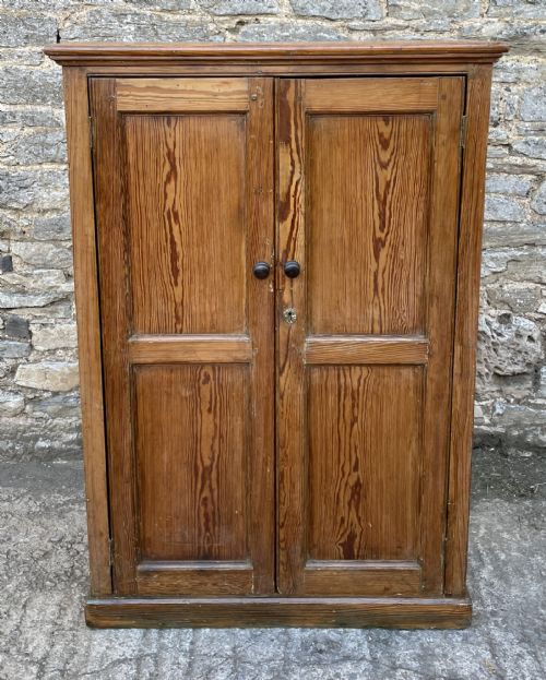 Narrow Antique Pitch Pine Cupboard