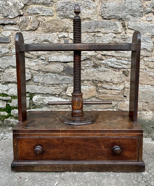 Antique Victorian Oak Tabletop Book Press