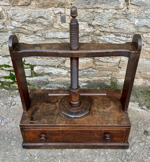 fig 1. Antique Victorian Oak Tabletop Book Press
