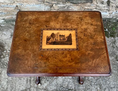 fig 2. Victorian Walnut Tunbridge Inlaid Sewing Table