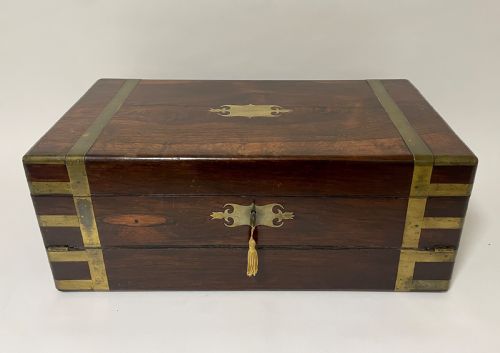 fig 1. Victorian Brass Bound Rosewood Writing Slope