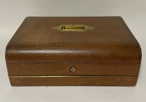 fig 1. Antique Victorian Leather Writing Box