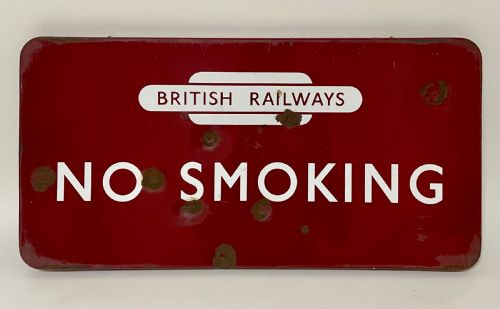 British Railways Enamel No Smoking Sign