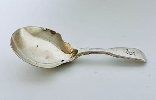 fig 1. Antique Georgian Solid Sterling Silver Tea Caddy Spoon