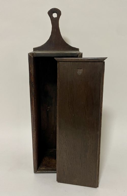 Antique Georgian Oak Sliding Candle Box