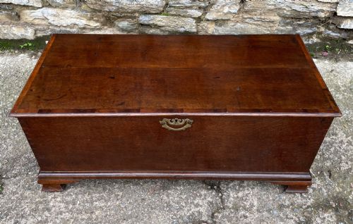 fig 1. Antique Georgian Oak Crossbanded Blanket Chest