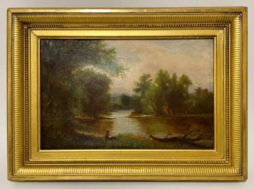 Victorian Oil on Canvas Painting of a Fisherman