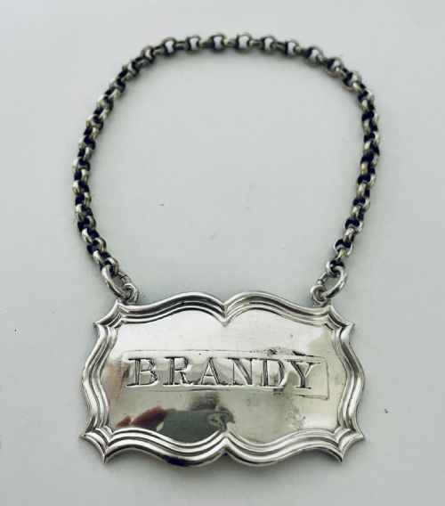 Victorian Sterling Silver Brandy Decanter Label