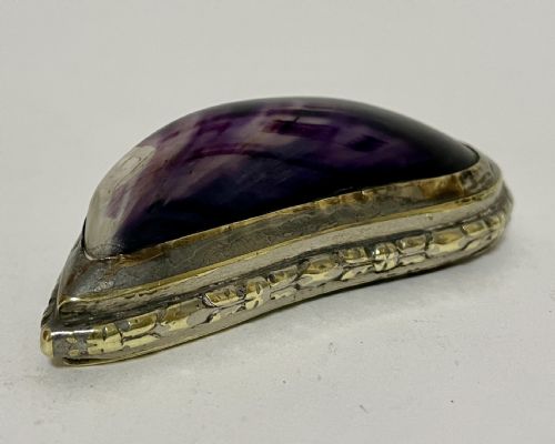 Antique Silver Plated Mussel Snuff Box