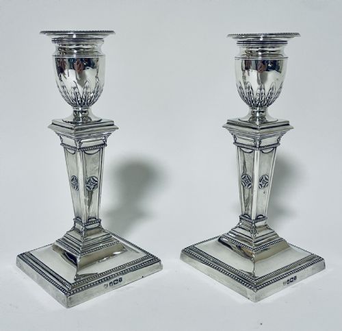 fig 1. Pair of Victorian Silver Candlesticks