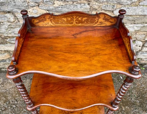 fig 1. Victorian Walnut Inlaid Whatnot