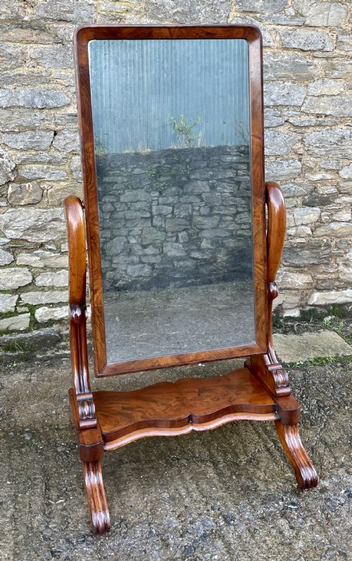 Antique Victorian Mahogany Cheval Mirror