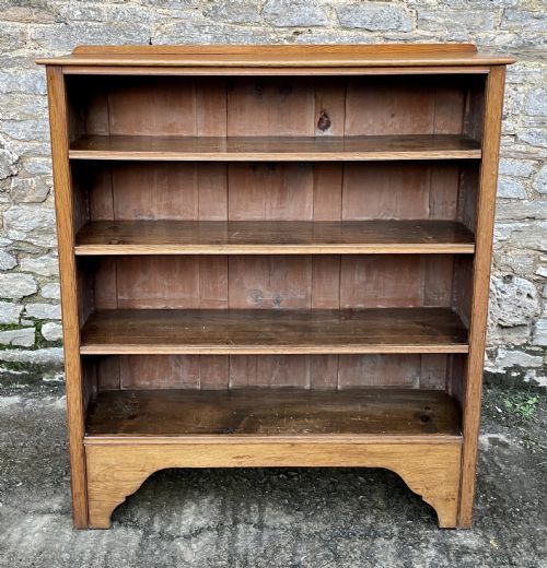 Large Antique Oak Open Bookcase