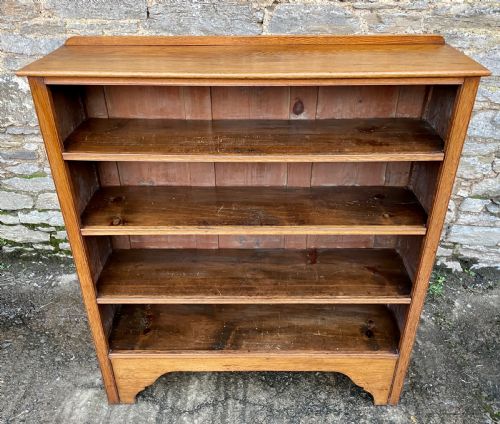 fig 2. Large Antique Oak Open Bookcase