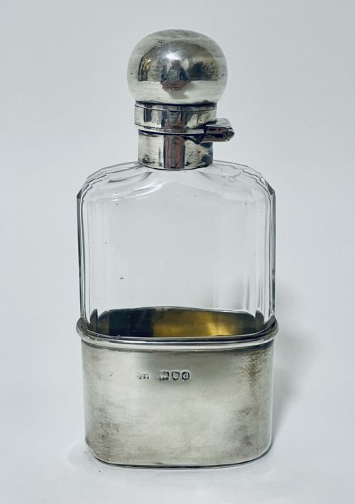 Antique Victorian Silver Mounted Hip Flask
