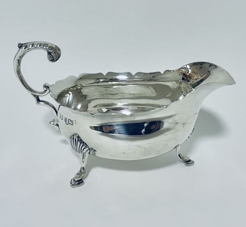 Antique Edwardian Solid Sterling Silver Sauce Boat