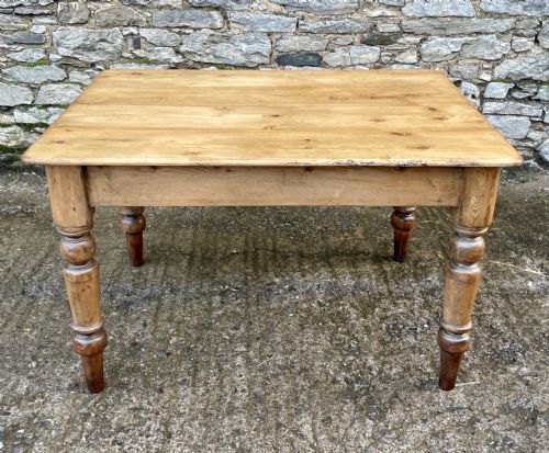 Antique Victorian Pine Farmhouse Table
