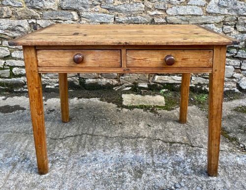 fig 1. Antique Two Drawer Pine Table