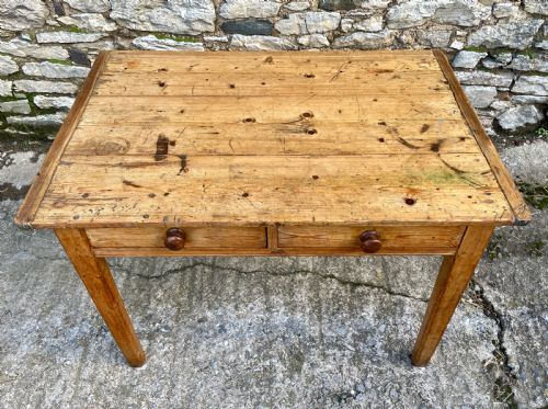 fig 2. Antique Two Drawer Pine Table