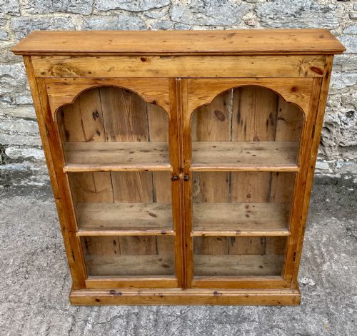 fig 1. Narrow Antique Pine Glazed Cupboard