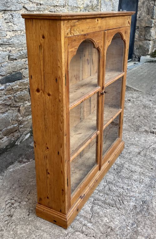 fig 2. Narrow Antique Pine Glazed Cupboard