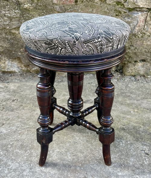 Antique Edwardian Revolving Piano Stool