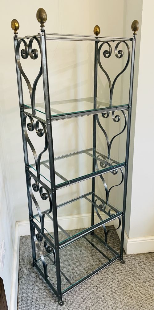 Antique Victorian Wrought Iron Deed Rack Shelves