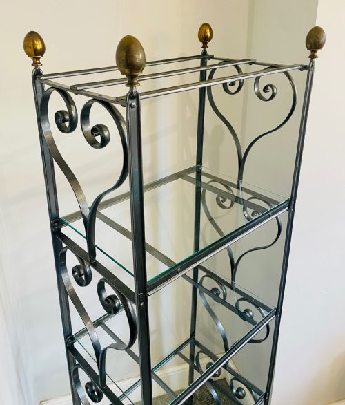 fig 1. Antique Victorian Wrought Iron Deed Rack Shelves