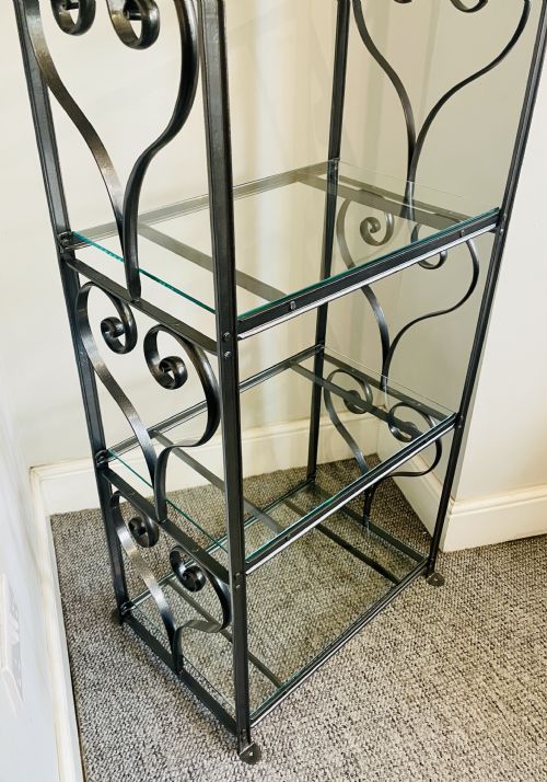 fig 2. Antique Victorian Wrought Iron Deed Rack Shelves