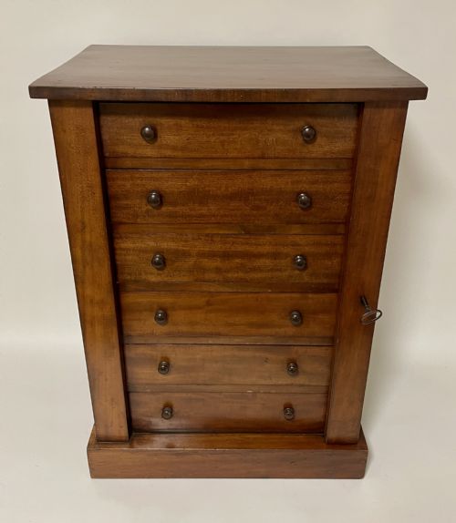 fig 2. Victorian Mahogany Tabletop Wellington Chest