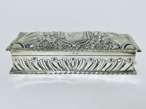 Antique Victorian Solid Silver Box