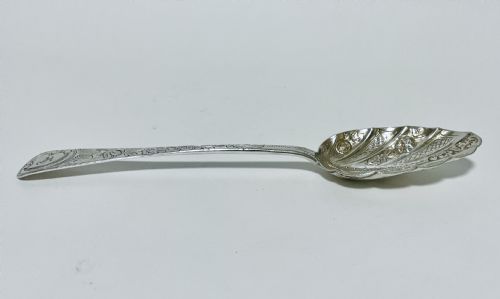 Antique Irish Solid Silver Berry Spoon