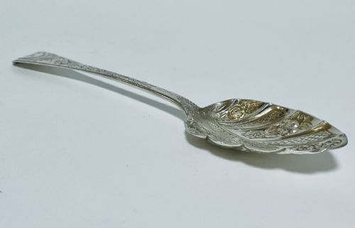 fig 1. Antique Irish Solid Silver Berry Spoon