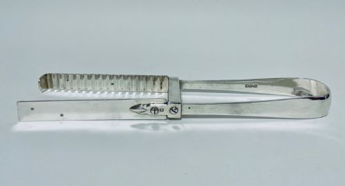 fig 1. Antique Solid Silver Asparagus Tongs