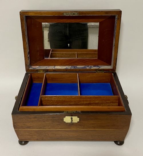 Antique Regency Rosewood Fitted Jewellery Box