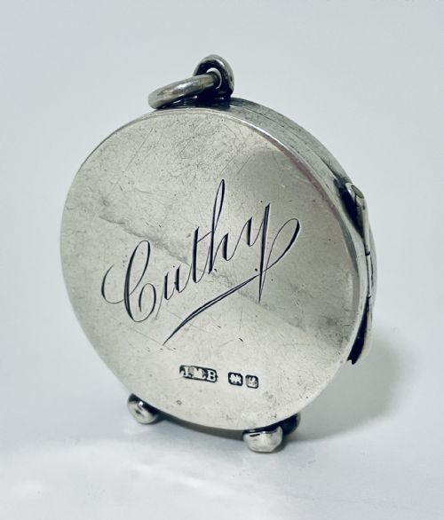 fig 1. Antique Miniature Sterling Silver Photo Frame Locket