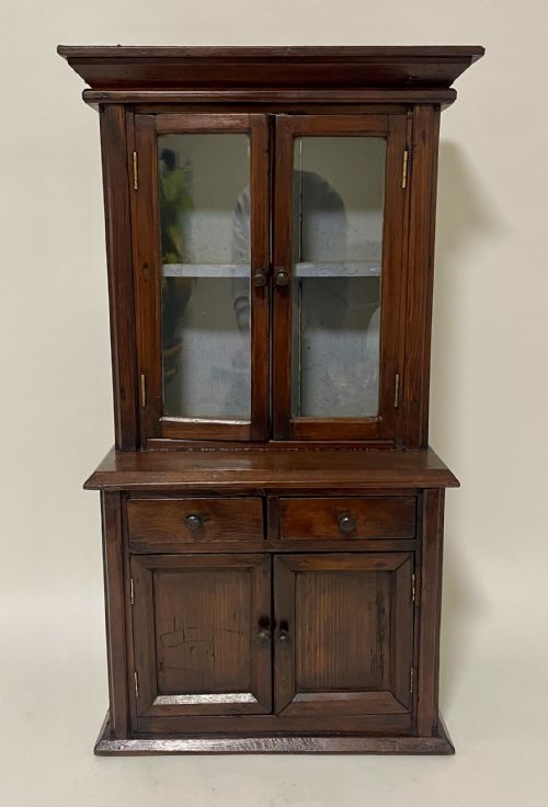Antique Miniature Apprentice Glazed Dresser