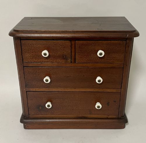 fig 1. Antique Miniature Apprentice Chest of Drawers