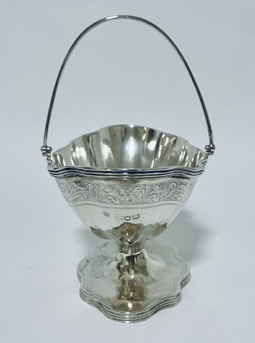 fig 1. Antique Sterling Silver Sugar Basket by Garrard